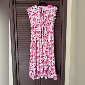 kate spade Pink and White Floral Midi Dress Size Medium